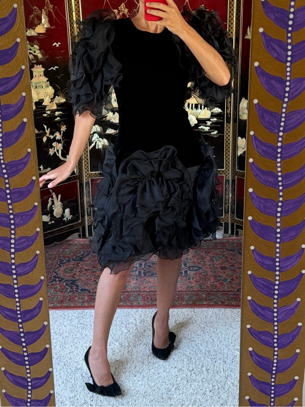 Vintage 80s velvet cocktail dress